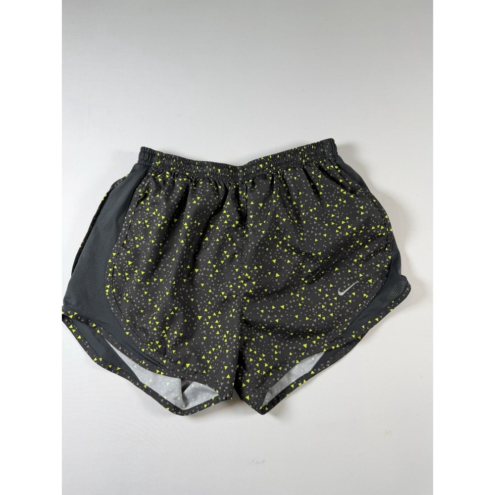Nike Dri-FIT Running Shorts Womens Size Small Black Yellow Athletic Workout